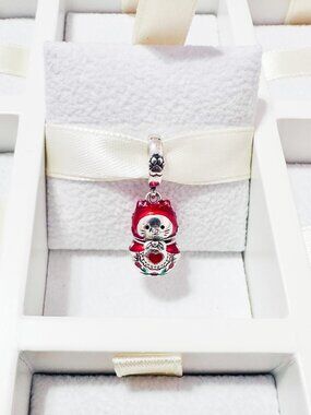 925 Sterling Silver Matryoshka Cat Doll Opening Locket Charm, Hidden Miniature